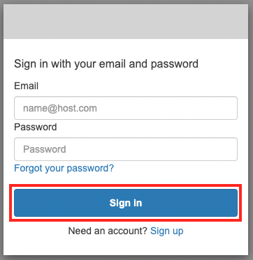 Enter your email address and password on the hosted UI page.