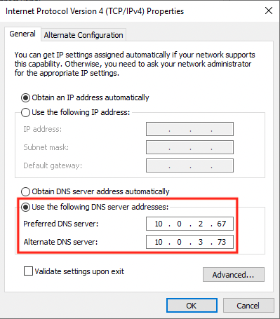 AWS Managed Microsoft AD will be configured as the DNS server address for the Windows instance.