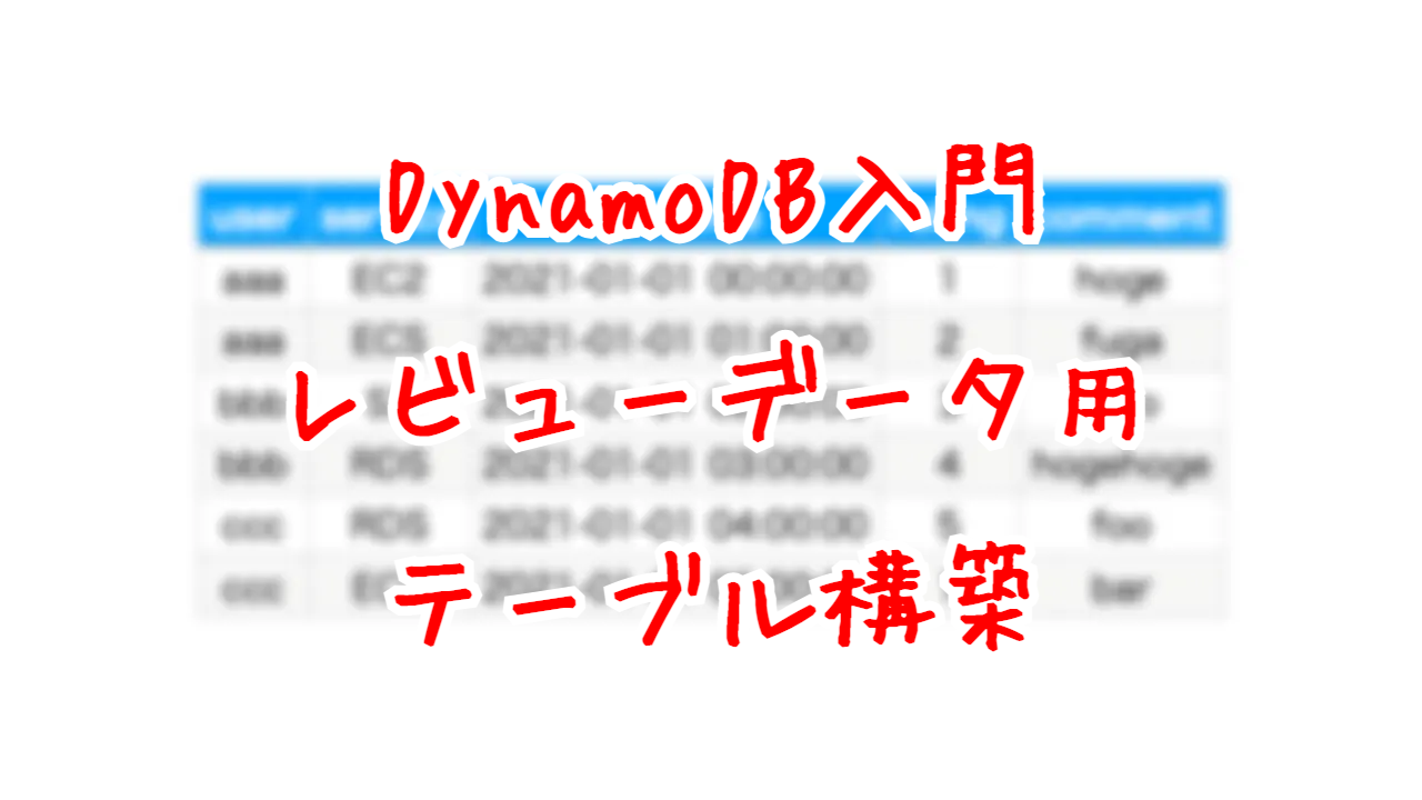 DynamoDB入門 - レビューデータ用テーブル構築