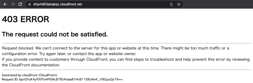 Access to CloudFront was blocked.