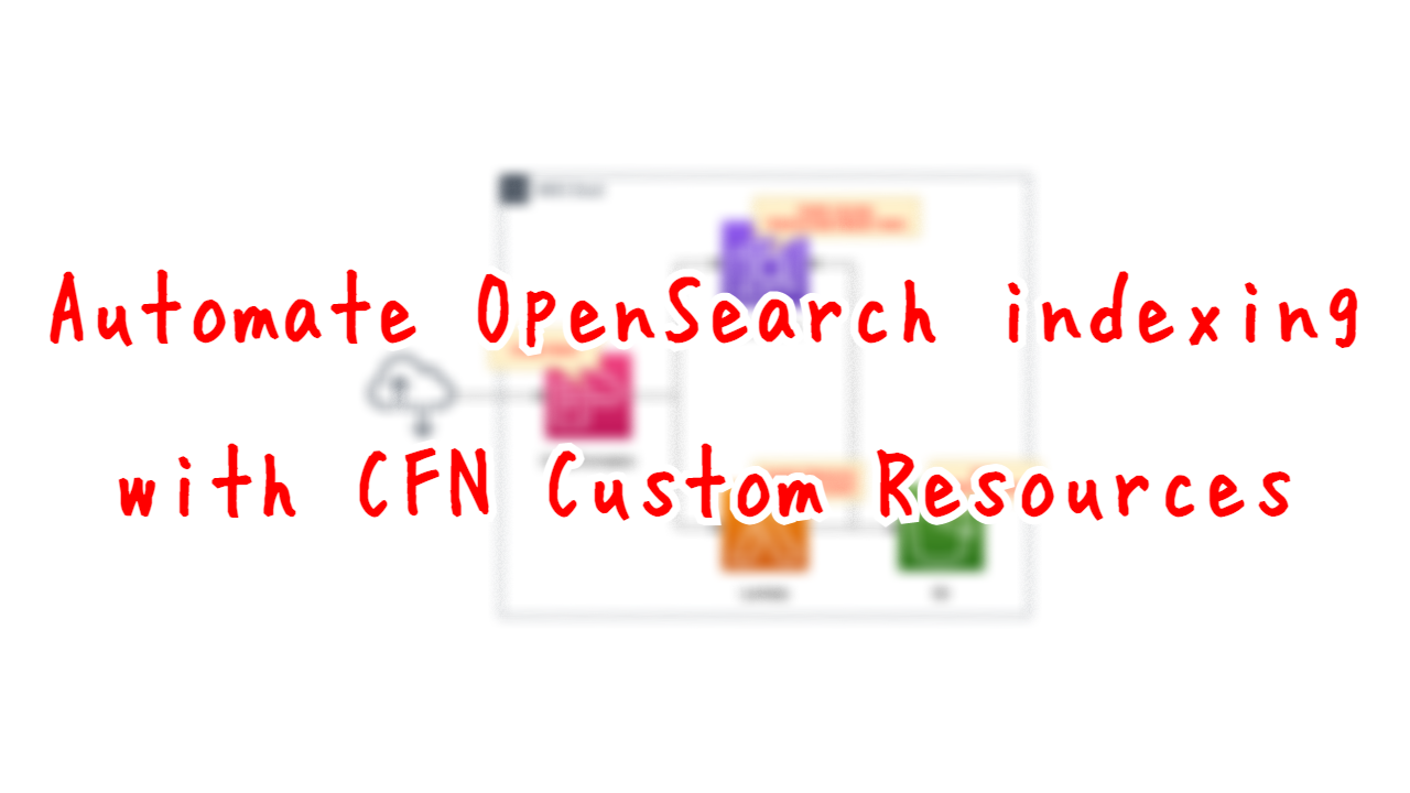Automate OpenSearch indexing with CFN Custom Resources.