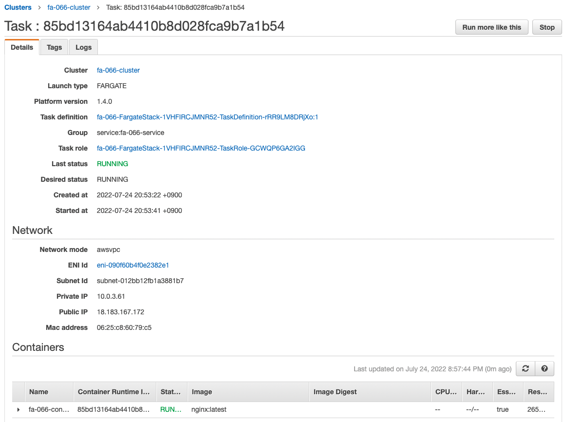 Subscription filter to extract errors in Fargate container logs and