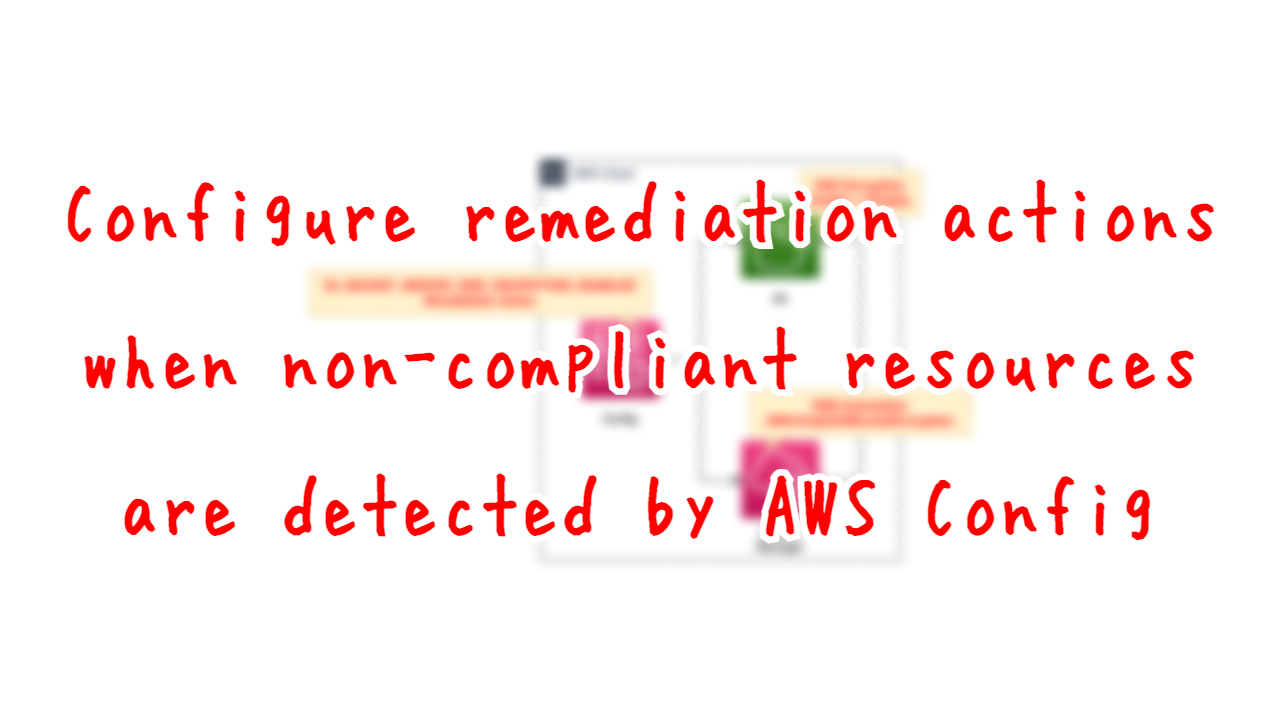 Configure remediation actions when non-compliant resources are detected by AWS Config.