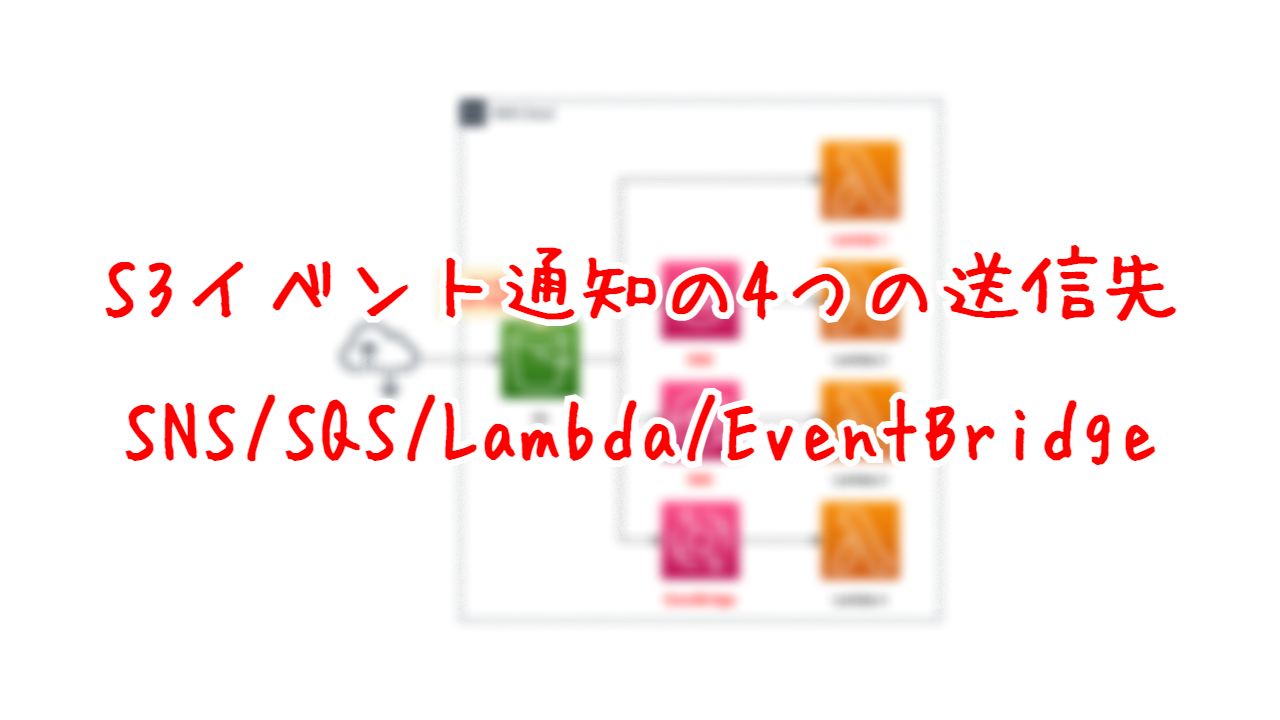 S3イベント通知の4つの通知先 - SNS/SQS/Lambda/EventBridge