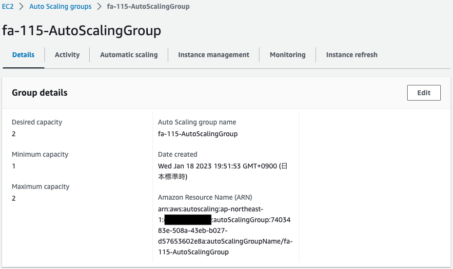 Detail of Auto Scaling 1.