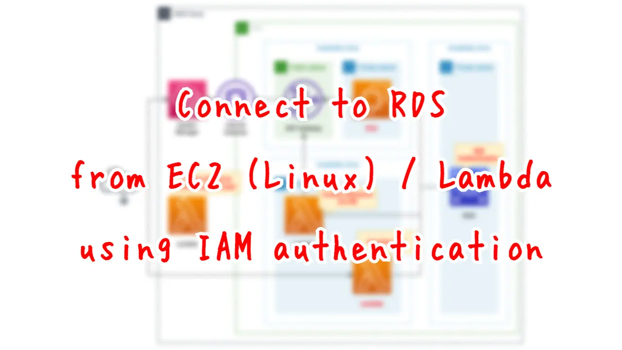 Connect to RDS from EC2(Linux) / Lambda using IAM authentication.
