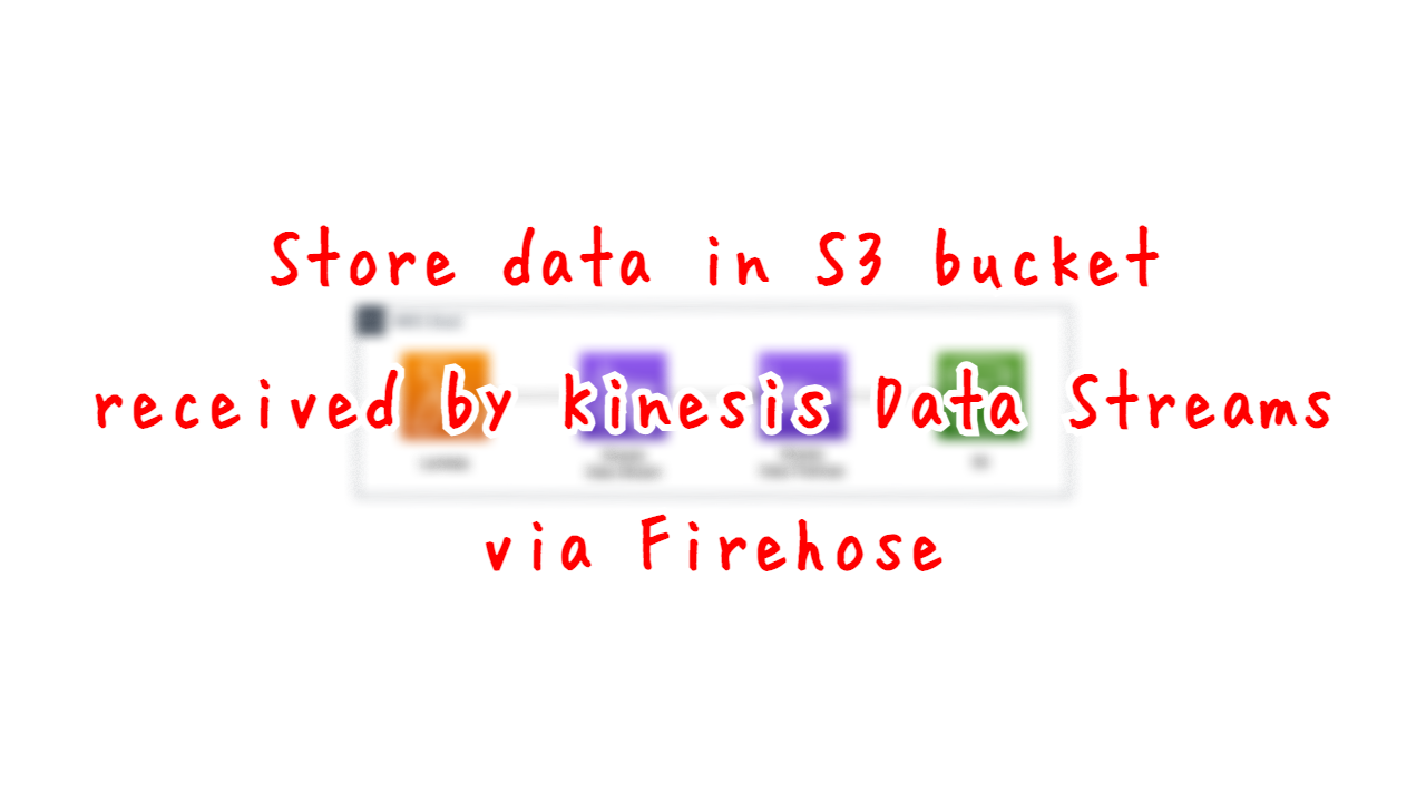 Store data in S3 bucket received by Kinesis Data Streams via Firehose.