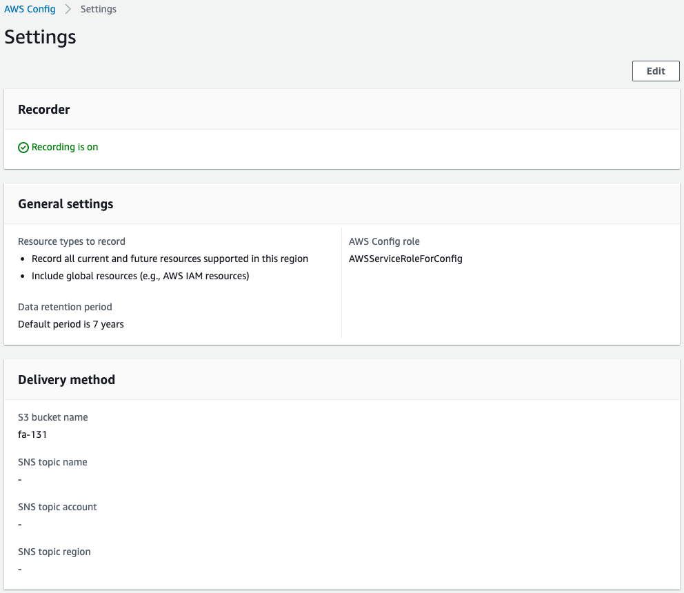 Detail of AWS Config 1.