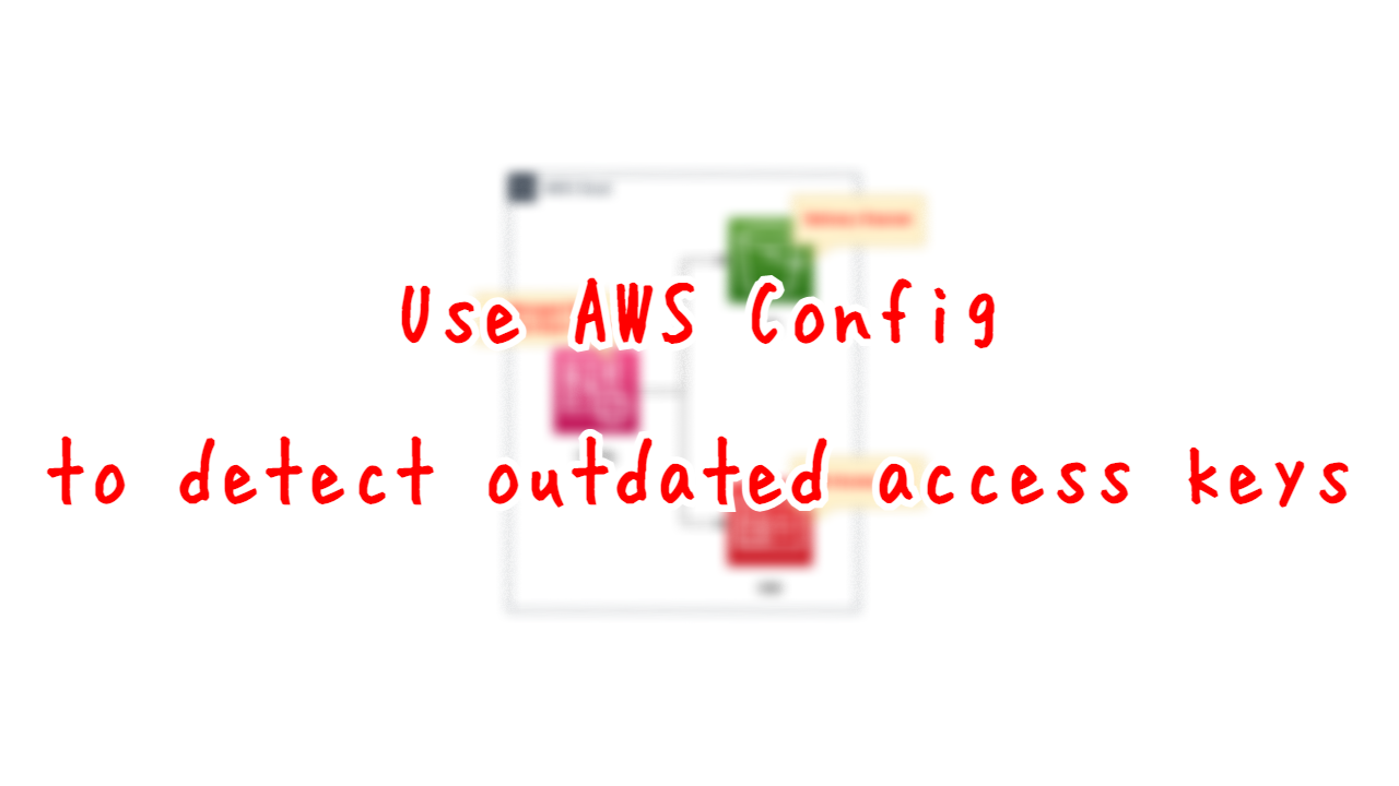 Use AWS Config to detect outdated access keys