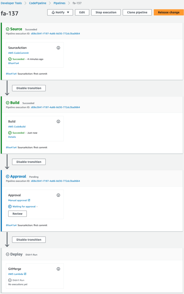 Detail of CodePipeline 3.