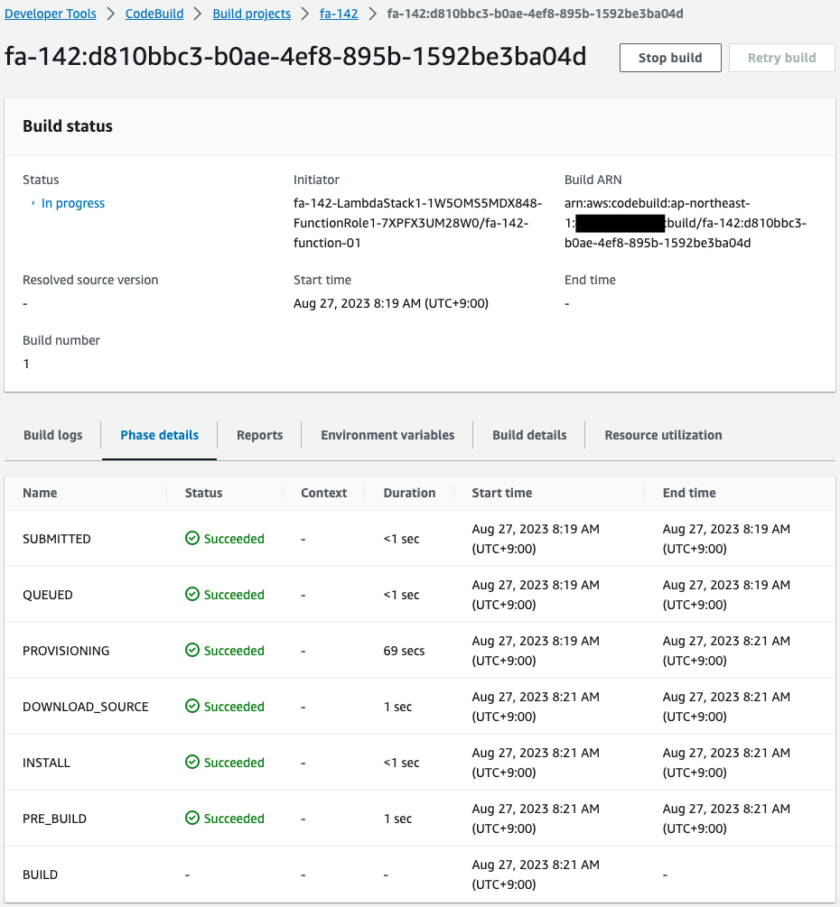 Detail of CodeBuild 2.