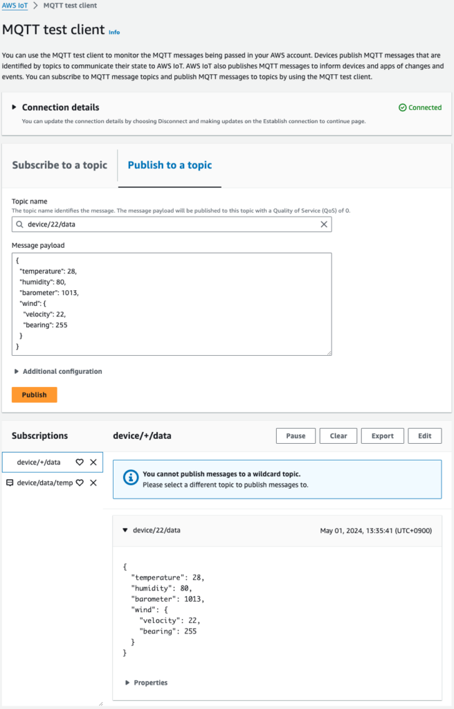 Detail of AWS IoT 4.